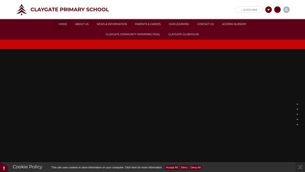 Screenshot of the Claygate Primary School Parents Association website