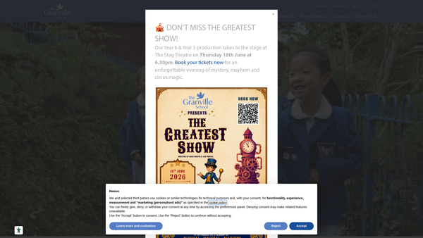 Screenshot of the Friends Of Granville School website