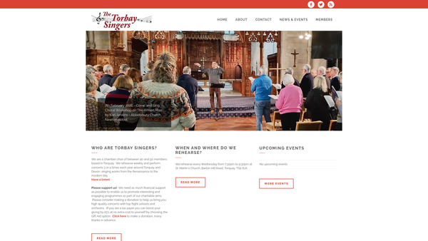 Screenshot of the The Torbay Singers website