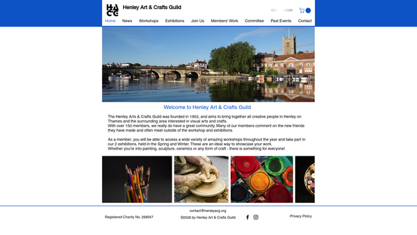 Screenshot of the Henley Art And Crafts Guild website