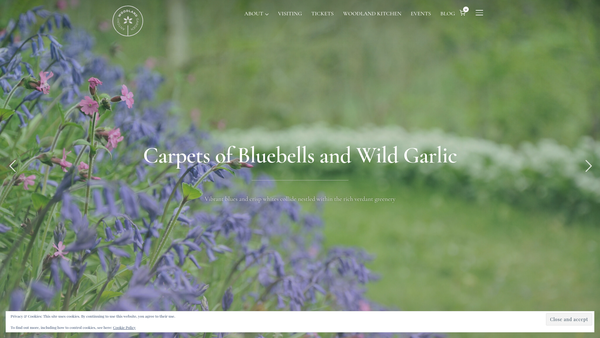 Screenshot of the Carew Pole Garden Trust website