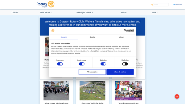 Screenshot of the The Rotary Club Of Gosport Benevolent Fund website