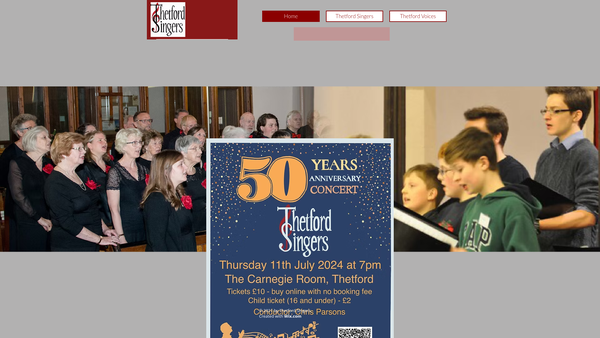 Screenshot of the The Thetford Singers website