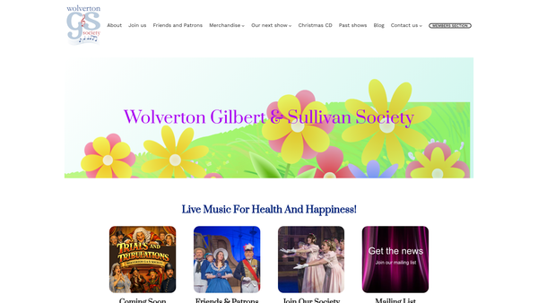 Screenshot of the Wolverton Gilbert And Sullivan Society website