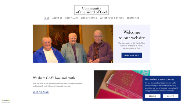 Screenshot of the Community Of The Word Of God Trust website