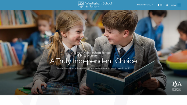 Screenshot of the Windlesham School Trust Limited website