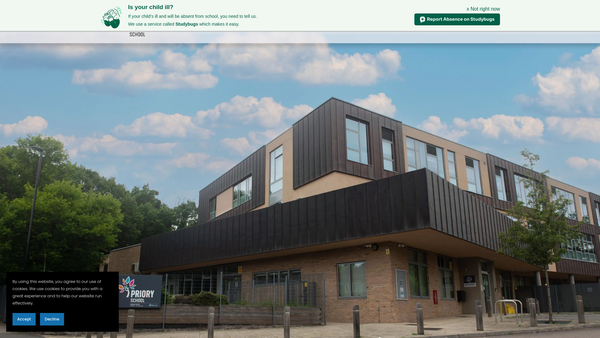 Screenshot of the The Priory Guild website