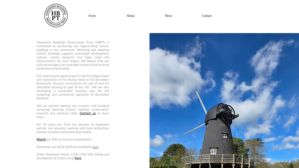 Screenshot of the The Hampshire Buildings Preservation Trust Limited website
