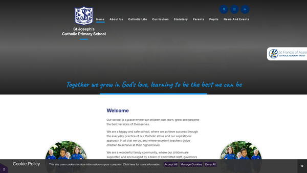 Screenshot of the The St Joseph's School Parents Association website