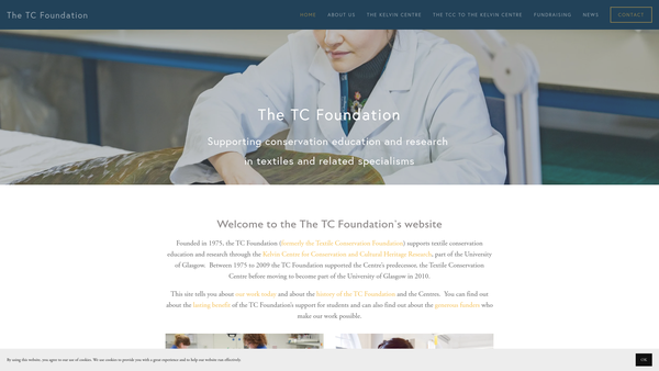 Screenshot of the The Tc Foundation website
