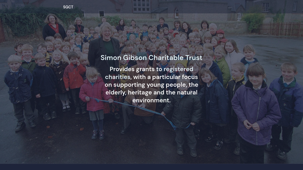 Screenshot of the The Simon Gibson Charitable Trust website