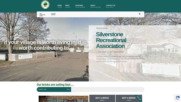 Screenshot of the The Silverstone Recreational Association website