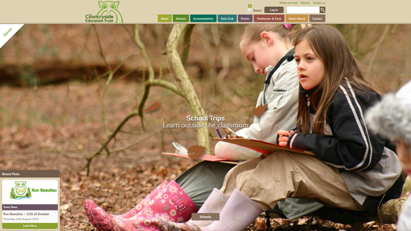 Screenshot of the The Countryside Education Trust website