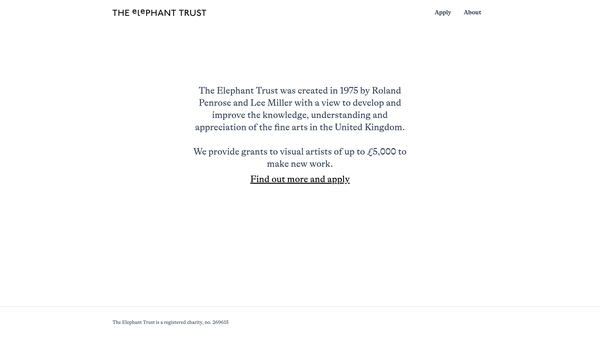 Screenshot of the The Elephant Trust website