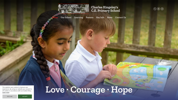 Screenshot of the Friends Of Charles Kingsley's School Association website