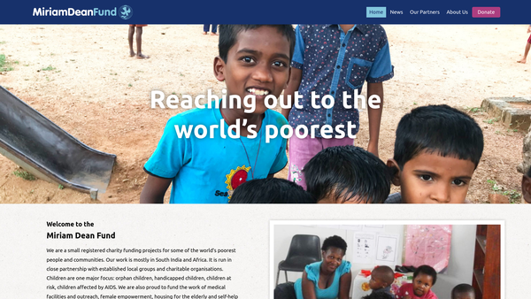 Screenshot of the The Miriam Dean Refugee Trust Fund website