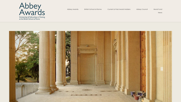 Screenshot of the The Incorporated Edwin Austin Abbey Memorial Scholarships website