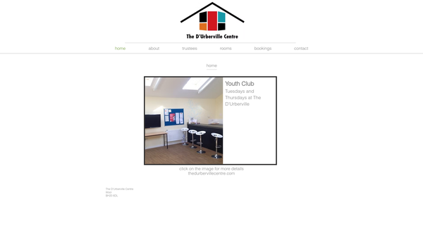 Screenshot of the Wool Village Hall website