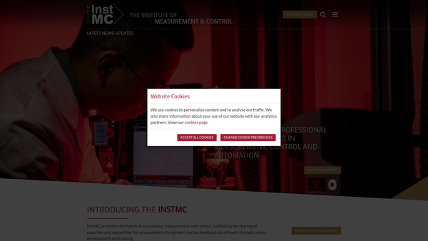 Screenshot of the The Institute Of Measurement And Control website