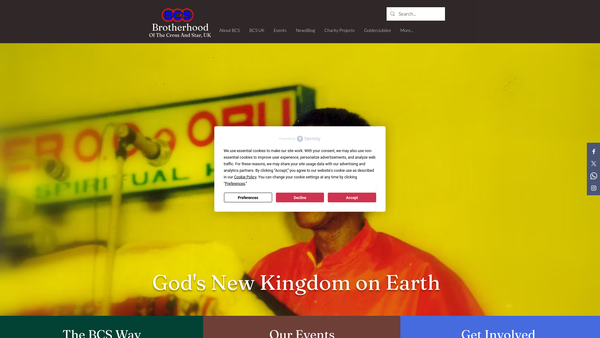 Screenshot of the Brotherhood Of The Cross And Star website
