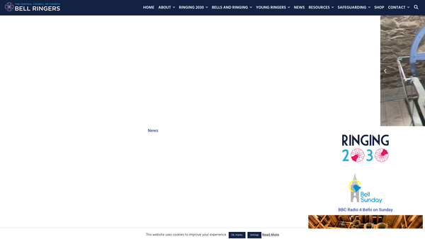 Screenshot of the Central Council Of Church Bell Ringers website