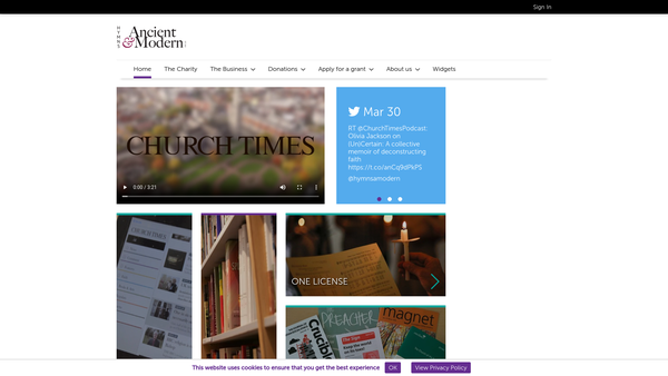 Screenshot of the Hymns Ancient And Modern Limited website