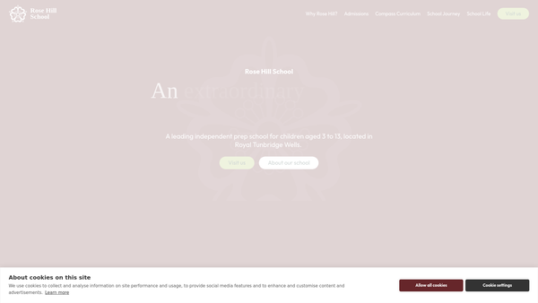 Screenshot of the Grange Rose Hill School Limited website