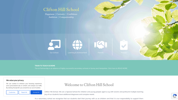 Screenshot of the Friends Of Clifton Hill School website