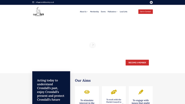 Screenshot of the The Crondall Society website