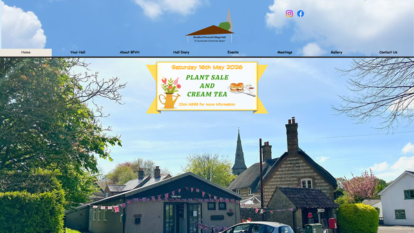 Screenshot of the Bradford Peverell Village Hall website