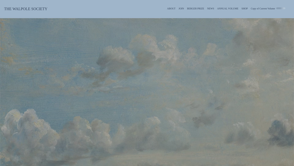 Screenshot of the The Walpole Society website