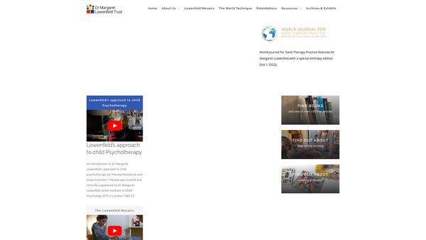 Screenshot of the The Dr Margaret Lowenfeld Trust website