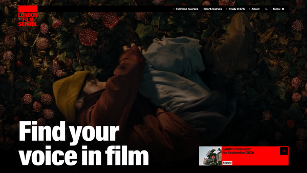 Screenshot of the London Film School Limited website