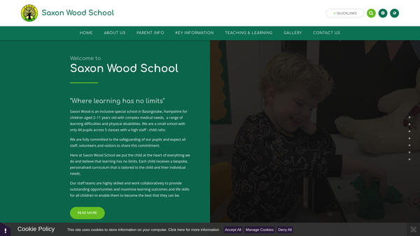 Screenshot of the Saxon Wood Association website