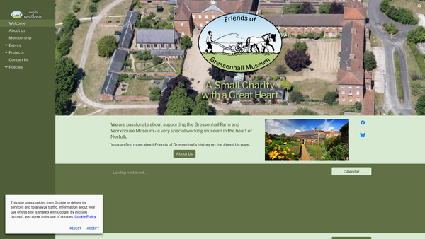 Screenshot of the Friends Of Gressenhall - The Norfolk Rural Life Museum website
