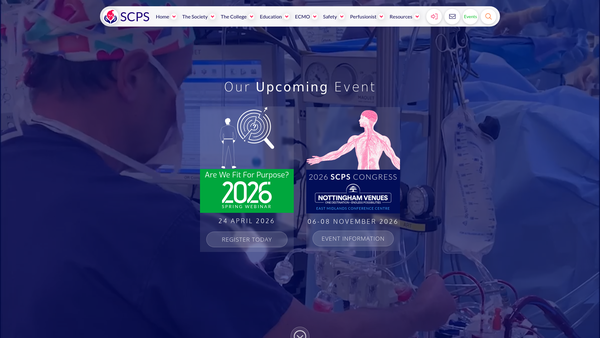Screenshot of the The Society Of Clinical Perfusion Scientists Of Great Britain And Ireland website