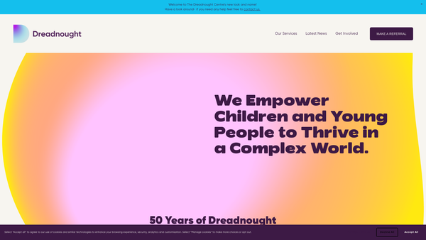 Screenshot of the Dreadnought website