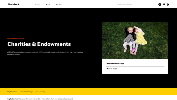 Screenshot of the Charinco Common Investment Fund website