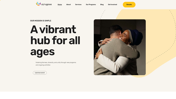 Screenshot of the Alpha Grove Community Trust website
