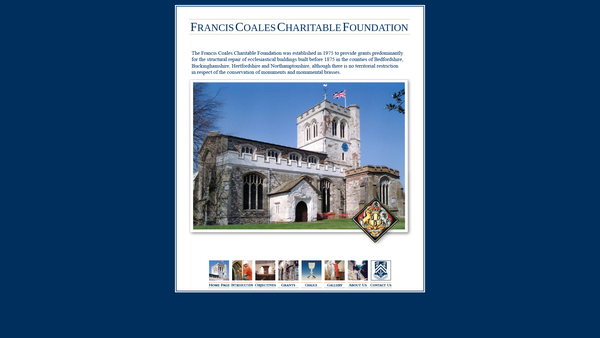 Screenshot of the Francis Coales Charitable Foundation website