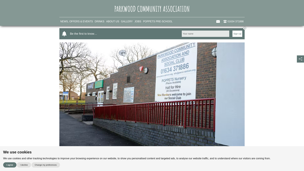 Screenshot of the Parkwood Community Association website