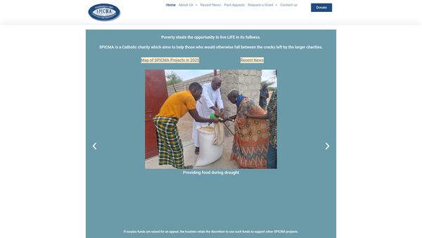 Screenshot of the Spicma website