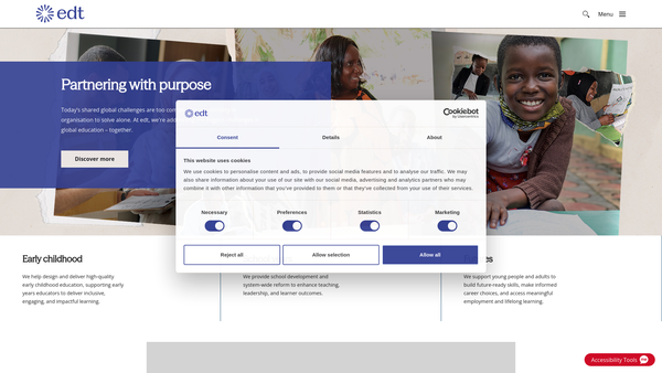 Screenshot of the Education Development Trust website