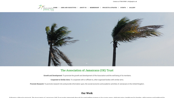 Screenshot of the The Association Of Jamaicans (UK) Trust website