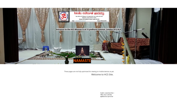 Screenshot of the Hindu Cultural Society website