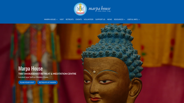Screenshot of the The Dharma Trust 1976 website