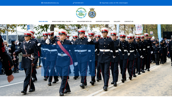 Screenshot of the Waltham Forest Unit 347 Of The Sea Cadet Corp website