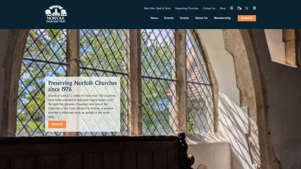 Screenshot of the The Norfolk Churches Trust Limited website