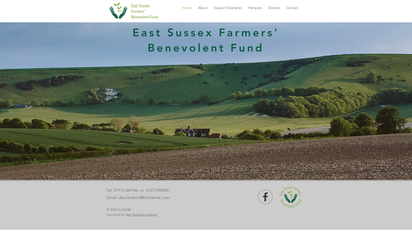 Screenshot of the East Sussex Farmers' Benevolent Fund website