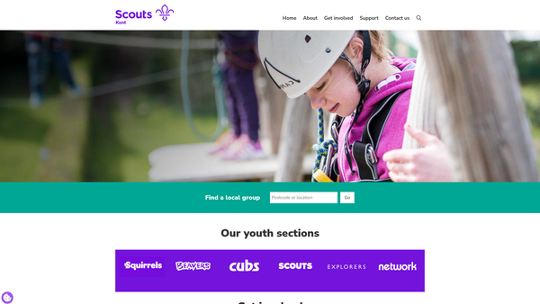 Screenshot of the Ninth Dartford Scout Group website